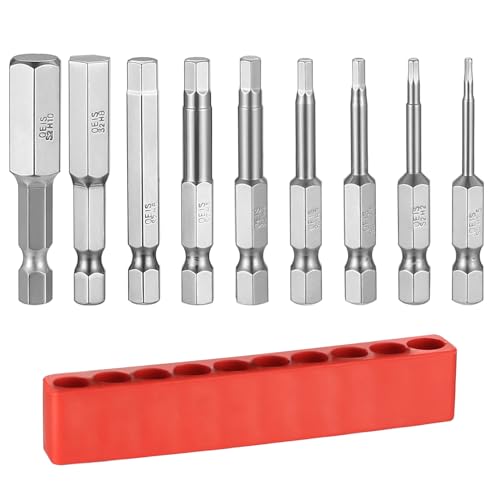 9 Stück Sechskant Bit Set, H1.5 H2 H2.5 H3 H4 H5 H6 H8 H10 Hex Sechskant Schraubendreher Bits Set, Schrauber Bit Set mit magnetischen Spitzen, 50mm Länge, 1/4" Sechskantschaft Innensechskant Bits 9 Stück Sechskant Bit Set, H1.5 H2 H2.5 H3 H4 H5 H6 H8 H10 Hex Sechskant Schraubendreher Bits Set, Schrauber Bit Set mit magnetischen Spitzen, 50mm Länge, 1/4" Sechskantschaft Innensechskant Bits von SZYILIDA