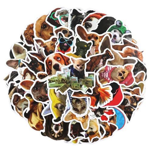 50 Stück Dogs Sticker Set - Einzigartige und niedliche Hundeaufkleber für alle Oberflächen - Perfekt für Laptop, Handy & Notizbuch - Hochwertige Vinyl-Sticker für Hundeliebhaber Handy & DIY-Projekte. von SZYLJSY