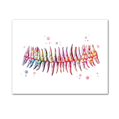 Leinwand Druck Plakat Zähne Aquarell Print Dental Kunst Zahnarzt Poster Menschliche Zähne Anatomie Stomatologie Dekor Klinik Wand Dekor Arzt Geschenk von SZYUY