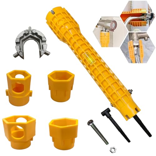 14 in 1 Wasserhahn Schlüssel, Armaturenschlüssel, Multifunktionaler Wasserhahnschlüssel, Armaturenschlüssel Wasserhahn, für Sink Toilettenschüssel Waschbecken Küchen Sanitär von SZZETK