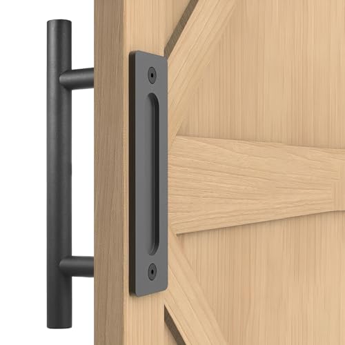 Schiebetürgriffe Schwarz, 310mm Schiebetüren Schiebetür Griffe, doppelseitiger Scheunentürgriff Eingebettet, Scheunentor Griff, Scheunentorgriffe, Handgriffe für Schlafzimmer Möbel Gartentorgriffe von SZZHIYONG