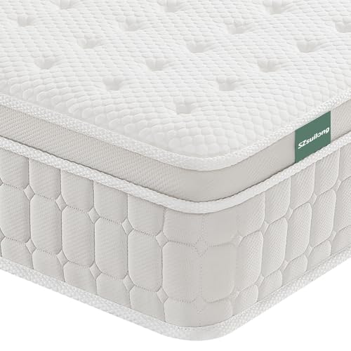 SZsuilong Matratze 90x200, Höhe 26cm Taschenfederkernmatratze 7-Zonen Härtegrad H3 H4 mit Memory Foam Komfort Federkernmatratze Ergonomischer, 100 Nächte Probeschlafen von SZsuilong