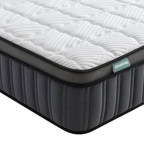 SZsuilong Matratze 90x200 H3 Höhe 25cm 7-Zonen Federkernmatratze mit Öko-Tex Zertifiziert Orthopädische Taschenfederkernmatratze mit Schaumstoff 100 Nächte Probeschlafen von SZsuilong