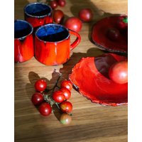 Keramiktasse, Handgemachte Große Tasse, Kaffeetasse, Teetasse, Glasierte Moderne Bunte Weihnachtsgeschenk von SaGaPotteryUkraine