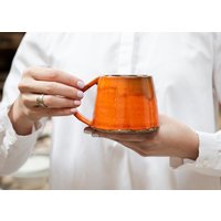 Home Geschenke Für Sie Kaffeetasse, Orangenbecher, Keramikbecher, Modernes Bauernhaus, Teebecher, Handgemachter Becher, Steinzeugbecher von SaGaPotteryUkraine