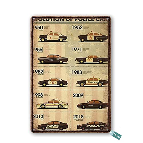 SaNavie Vintage-Blechschild "Police Evolution of Police Cars", vertikales Blechschild, Strafverfolgungs-Blechschild, Polizei-Blechschild, Wandkunst, Heimdekoration, Küche, Poster, Café, Pub, 20,3 x SaNavie Vintage-Blechschild "Police Evolution of Police Cars", vertikales Blechschild, Strafverfolgungs-Blechschild, Polizei-Blechschild, Wandkunst, Heimdekoration, Küche, Poster, Café, Pub, 20,3 x von SaNavie