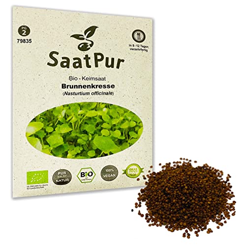 BIO Keimsprossen Brunnenkresse Bio Keimsaat von SaatPur - Sprossen Samen , Microgreens - 2g von SaatPur