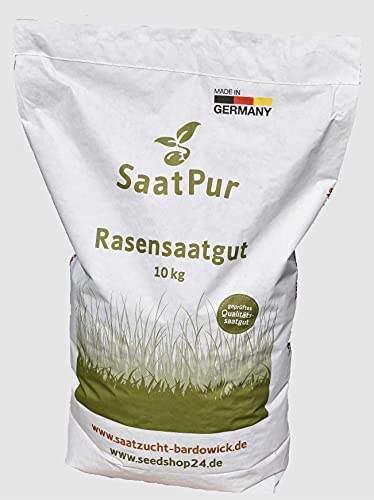 Qualitäts Rasensamen SaatPur | 10kg Sport und Spielrasen | Rasennachsaat, Gras, Grassamen, Nachsaatrasen Rasen Nachsaat, Rasensaat | Grassamen | ca. 300-400 m² von SaatPur