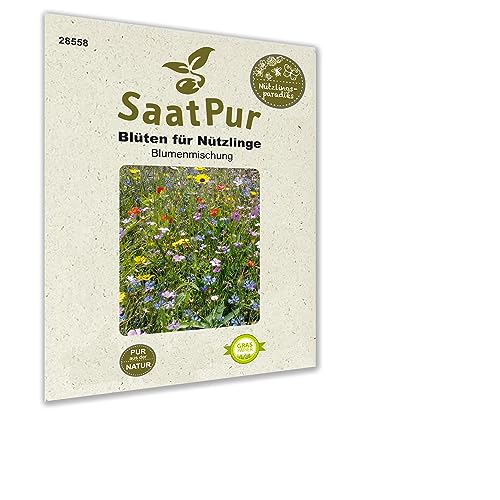 SaatPur Blumenmischung Blüten für Nützlinge Blumenwiese Blumenmischung Blumensaat Bienen Hummel Schmetterlinge von SaatPur