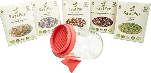 SaatPur Geschenke Set - Bio Keimsprossen Set - Keimglas - Geschenkidee (01_Bio Keimsprossen Set) von SaatPur