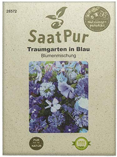 SaatPur Sommerblumenmischung Traumgarten in Blau Samen Saatgut Blumenmischung Qualität von SaatPur