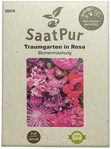 SaatPur Sommerblumenmischung Traumgarten in Rosa Samen Saatgut Blumenmischung Mix von SaatPur