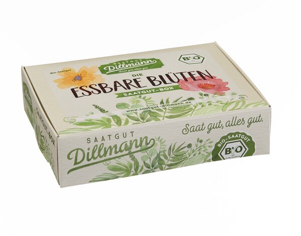 Saatgut Dillmann Essbare Blüten Saatgut-Box S Bio im Papp-Geschenkkarton von Saatgut Dillmann