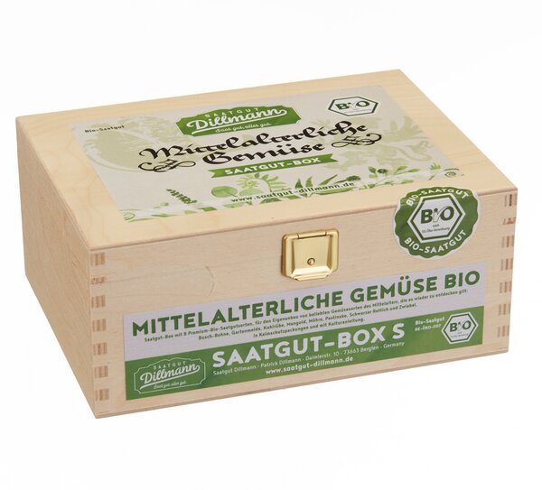 Saatgut Dillmann Mittelalterliche Gemüse Saatgut-Holzbox S Bio von Saatgut Dillmann