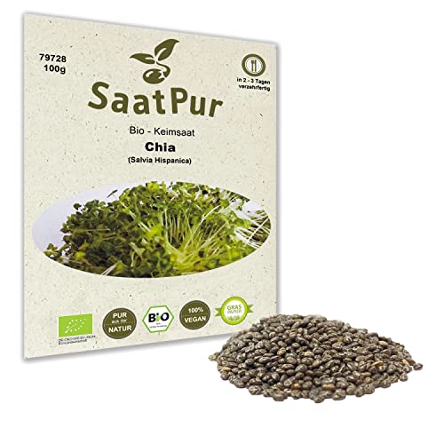 BIO Keimsprossen "Chia" 100 g Samen für die Sprossenanzucht Sprossen Microgreen Mikrogrün von Saatzucht Bardowick