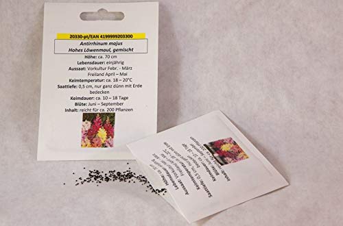 Hohes Löwenmaul gemischt - Blumensaat Wegerichgewächs einjährig Blumensamen von Saatzucht Bardowick