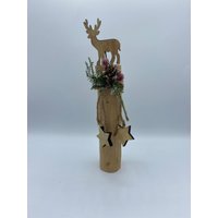 Handgemachte Weihnachtsdeko, Holzdeko Mit Hirsch von SabinesMaschenpalast