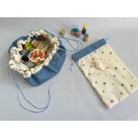 2Er Set - Wendeaufbewahrung Von Spielzeug, Spielzeugbeutel, Spielbeutel, Spielsackmatte, Punkte Unisex von SableEtMer