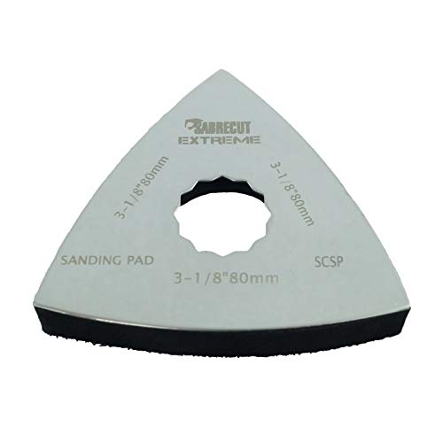 1 x SabreCut SC80SP_1 Schleifpad, groß, 80 mm x 80 mm, kompatibel mit Fein SuperCut und Festool Vecturo (Non-StarLock) oszillierendes Multifunktionswerkzeug-Zubehör von SabreCut
