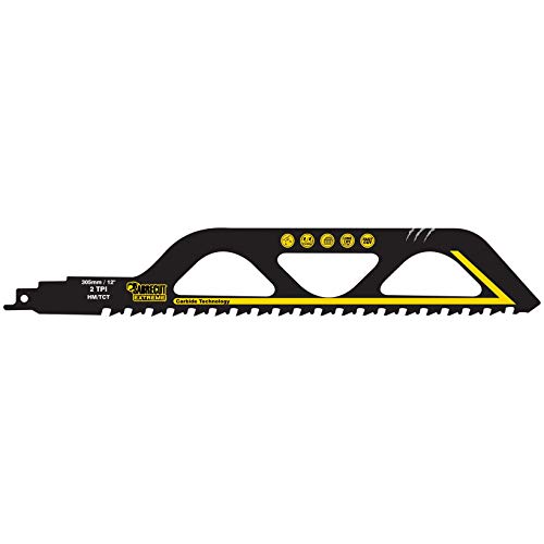 1 x SabreCut SCRS1243HM Wolframkarbid 305 mm 2 TPI S1243HM Medium Ziegel Poroton Faser Zement Beton gerade Schneiden Säbelsäge, kompatibel mit Bosch Dewalt und vielen anderen. von SabreCut