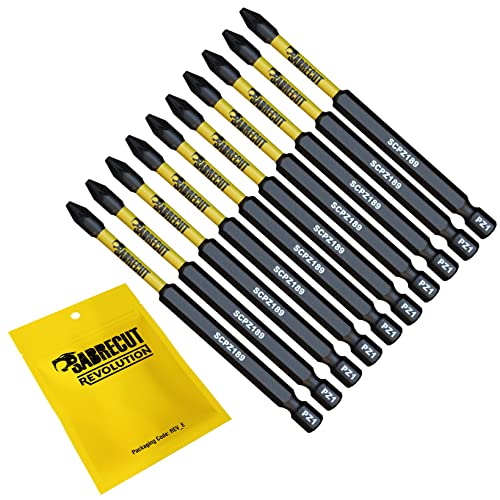 10 x SabreCut SCPZ189_10 89mm PZ1 magnetische Schlagschrauber Bohrer Bits Set Pozi Pozidrive Hochleistung für Dewalt Milwaukee Bosch Makita und weitere von SabreCut