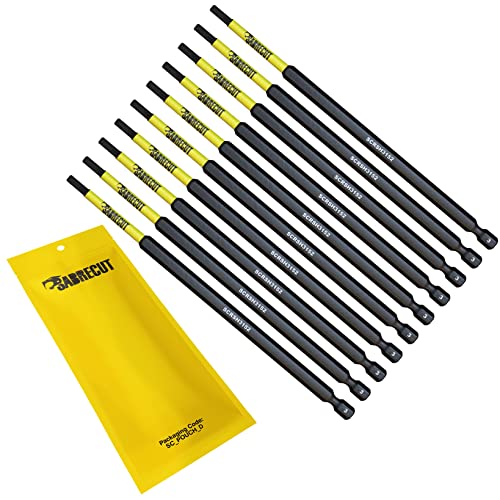 10 x SabreCut SCRH3152_10 152mm H3 Sechskant-Magnet-Schlagschrauber-Bit-Set einseitig robust kompatibel mit Dewalt Milwaukee Bosch Makita und anderen von SabreCut