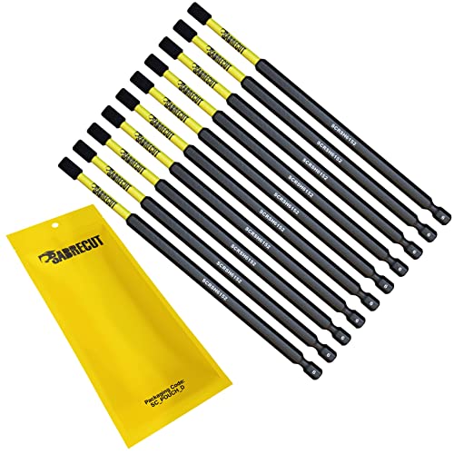 10 x SabreCut SCRH6152_10 152mm H6 Sechskant-Magnet-Schlagschrauber-Bit-Set einseitig robust kompatibel mit Dewalt Milwaukee Bosch Makita und anderen von SabreCut