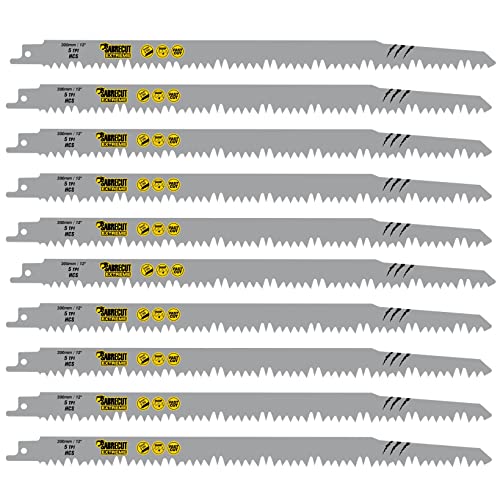 10 x SabreCut SCRS1531LLP_2 300mm 5 TPI S1531LL Säbelsägeblätter für sehr schnelles Holzschneiden Beschneiden Säbelsägeblätter kompatibel mit Bosch Dewalt Makita und vielen anderen von SabreCut