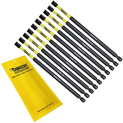 10 x SabreCut SCRSL7152_10 152mm SL7 Schlitz magnetische Schlagschrauber Bohrerbits-Set Ein-Endig Hochleistung für Dewalt Milwaukee Bosch Makita und andere von SabreCut