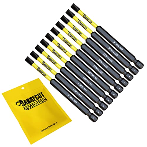 10 x SabreCut SCRSQ189_10 89mm SQ1 Vierkant Magnetische Schlagschrauber Bohrerbits-Set Ein-Endig Hochleistung für Dewalt Milwaukee Bosch Makita und andere von SabreCut