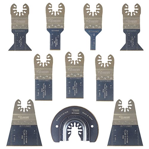 10 x SabreCut SPK10BM Schnellwechsel Bi-Metall Klingen Kompatibel mit Dewalt Bosch Fein (nicht StarLock) Makita Milwaukee Parkside Ryobi Worx Workzone Multifunktionswerkzeug-Zubehör von SabreCut