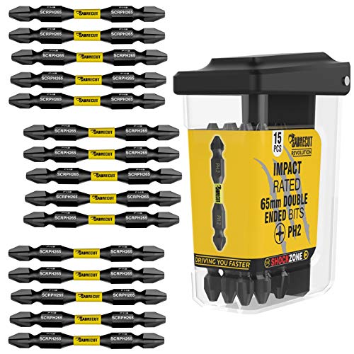 15 x SabreCut SCRPH26515B 65mm PH2 Magnetisches Impact Schlagschrauberbits Set in einer TIC TAC Box Doppel-Endig Phillips Hochleistung für Dewalt Milwaukee Bosch Makita und einndere von SabreCut