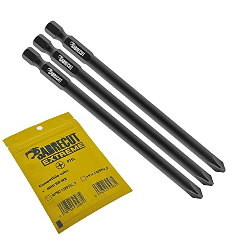 3 x SabreCut AFSC102PH2_3 102mm PH2 kompatibel mit Hilti SD-M2 SDM2 102/4 Trockenbau-Schraubendreher-Pistolenbit mit automatischem Vorschub einseitig Kreuzschlitz Nr. 2 robust 3 x SabreCut AFSC102PH2_3 102mm PH2 kompatibel mit Hilti SD-M2 SDM2 102/4 Trockenbau-Schraubendreher-Pistolenbit mit automatischem Vorschub einseitig Kreuzschlitz Nr. 2 robust von SabreCut