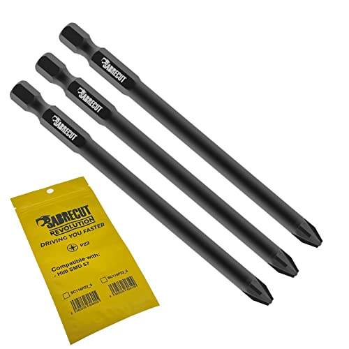 3 x SabreCut SC116PZ2_3 116mm PZ2 kompatibel mit Hilti SMD 57 SMD57 1/2 Autofeed sortierter Trockenbau-Schraubendreher-Pistolenbit einseitig Pozi Pozidriv Nr. 2 robust von SabreCut