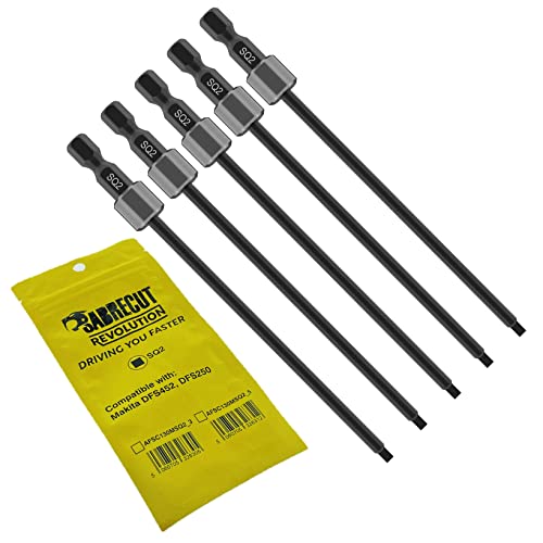5 x SabreCut AFSC130MSQ2_5 130mm SQ2 kompatibel mit Makita DFS250 DFS452 199155-7 Trockenbau-Schraubendreher-Pistolenbit mit automatischem Vorschub einseitig quadratisch robust 5 x SabreCut AFSC130MSQ2_5 130mm SQ2 kompatibel mit Makita DFS250 DFS452 199155-7 Trockenbau-Schraubendreher-Pistolenbit mit automatischem Vorschub einseitig quadratisch robust von SabreCut