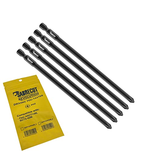 5 x SabreCut SC127PH2B_5 127mm PH2 für Fein ASCT14M ASCT18M SCT5-40M 60503306008 Autofeed Sortierte Gipskarton Schraubenzieher-Bit Ein-Endig Phillips No.2 Hochleistung von SabreCut