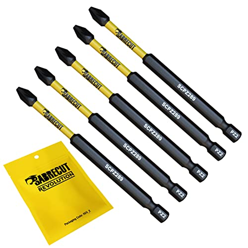 5 x SabreCut SCPZ289_5 89mm PZ2 magnetische Schlagschrauber Bohrer Bits Set Pozi Pozidrive Hochleistung Kompatibel mit Dewalt Milwaukee Bosch Makita und weitere von SabreCut