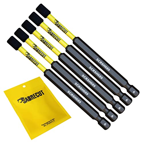 5 x SabreCut SCRH689_5 89mm H6 Hex (Sechskant) Magnetische Schlagschrauber Bohrerbits-Set Ein-Endig Hochleistung für Dewalt Milwaukee Bosch Makita und andere von SabreCut