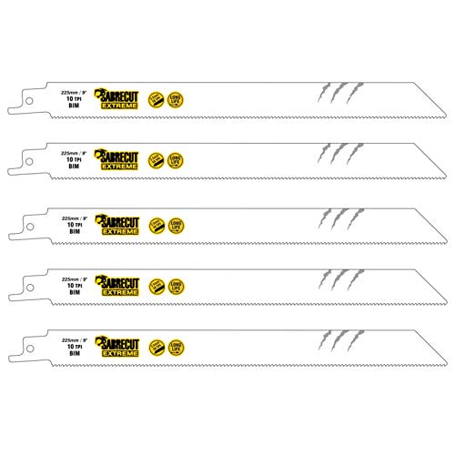 5 x SabreCut SCRS1122HF_5 225mm 10 TPI S1122HF Säbelsägeblätter für schnelles Holz- und Metallschneiden kompatibel mit Bosch Dewalt Makita und vielen anderen von SabreCut