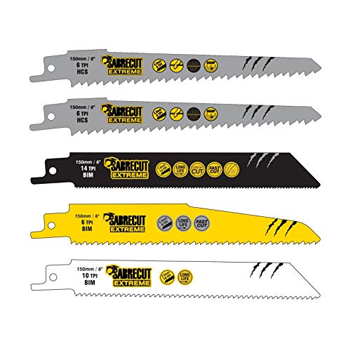 5 x SabreCut SCRSK5A Mixed S610DF S644D S922BF S922HF Säbelsägeblätter für schnelles Holz- und Metallschneiden kompatibel mit Bosch Dewalt Makita und vielen anderen von SabreCut