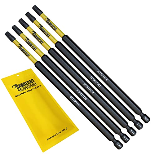 5 x SabreCut SCTX27152_5 152mm T27 TX27 Magnetische Schlagschrauber Bohrerbits-Set Torx Hochleistung kompatibel mit Dewalt Milwaukee Bosch Makita und andere von SabreCut