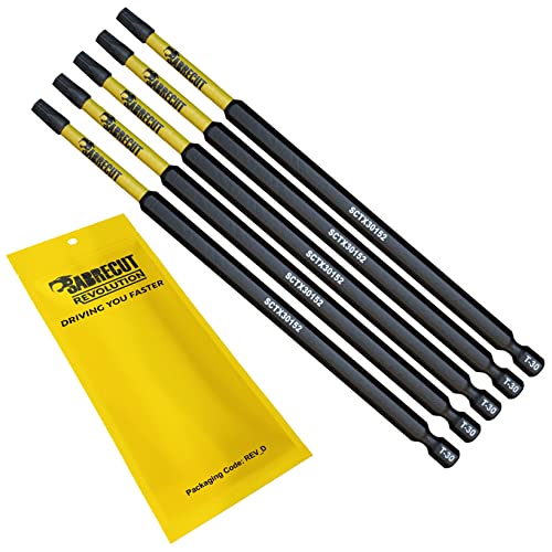 5 x SabreCut SCTX30152_5 152mm T30 TX30 magnetische Schlagschrauber Bohrer Bits Set Torx Hochleistung für Dewalt Milwaukee Bosch Makita und weitere von SabreCut