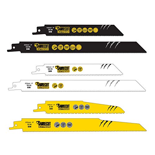 6 x SabreCut SCRSKM6 Mixed S610DF S922BF S922HF S1110DF S1122HF S1122BF Säbelsägeblätter für schnelles Holz- und Metallschneiden kompatibel mit Bosch Dewalt Makita und vielen anderen von SabreCut