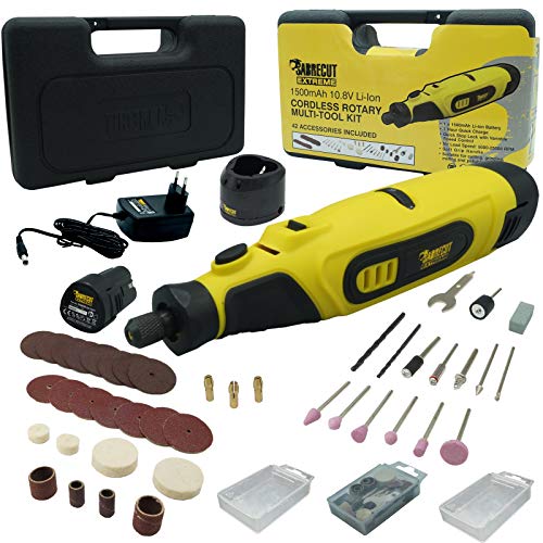 SabreCut CraftMate SCMG002EU Lithium-Ionen 10.8V Kabelloses rotierendes Multifunktionswerkzeug mit 42-teiligem Zubehör von SabreCut