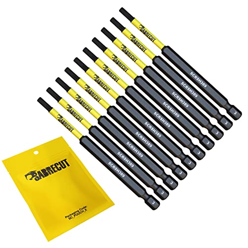 SabreCut SCRH389_10 89 mm H3 Sechskant-Schraubendreher-Bits-Set, einseitig, robust, kompatibel mit Dewalt Milwaukee Bosch Makita und anderen von SabreCut