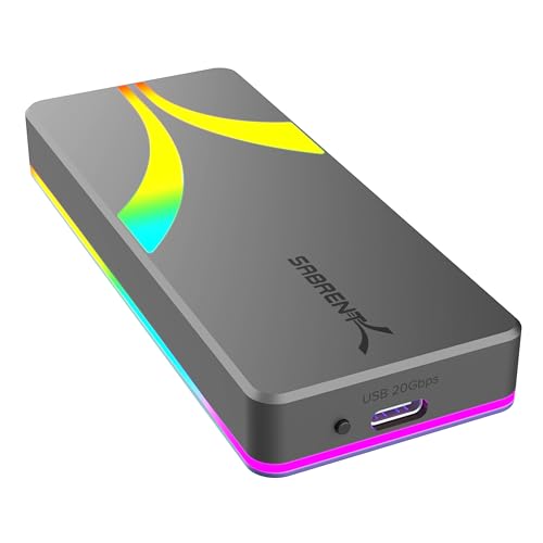 SABRENT Rocket RGB USB C 20Gbps M.2 SATA NVMe SSD Gehäuse (EC-RGBG) von SABRENT
