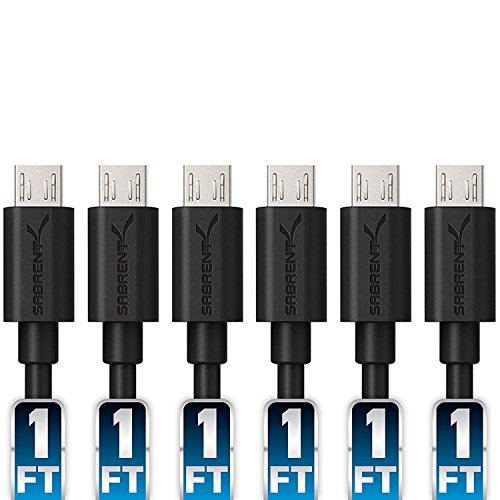 SABRENT Micro USB Kabel Schnellladekabel (6 Stück x 30cm) Ladekabel High Speed 5V-3A (CB-UM61) von SABRENT