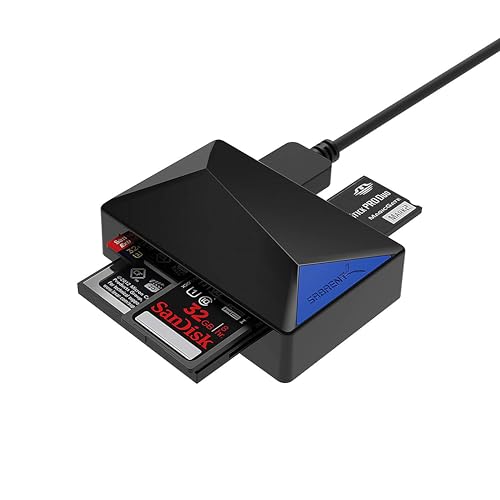 SABRENT SD/Micro SD Kartenleser 4 IN 1 USB 3.2 gen 1 Kartenleser, High Speed Externe Kartenlesegeräte unterstützt, CF, Memory Stick, MMC/TF/SDXC/SDHC/Micro SDHC/Micro SDXC, fur Windows, Mac (CR-BMC3) SABRENT SD/Micro SD Kartenleser 4 IN 1 USB 3.2 gen 1 Kartenleser, High Speed Externe Kartenlesegeräte unterstützt, CF, Memory Stick, MMC/TF/SDXC/SDHC/Micro SDHC/Micro SDXC, fur Windows, Mac (CR-BMC3) von SABRENT