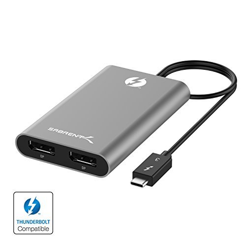SABRENT Thunderbolt 3 to Dual DisplayPort Adapter [Supports Up to Two 4K 60Hz Monitors on Mac and Some Windows Systems] (TH-3DP2) von SABRENT