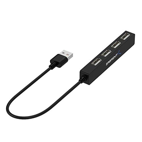 SABRENT USB Hub, USB Adapter 2.0, USB verlängerung mit EIN/AUS-schaltern Geeignet, USB Verteiler mehrfach für PS4/PS5, Playstation 5, Laptop, PC, drucker, MacBook, USB Stick, Notebook (HB-MCRM) von Sabrent